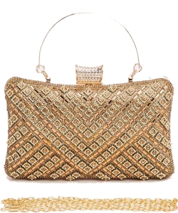 Crystal Iconic Bridal Party Box Clutch 88195 GOLD